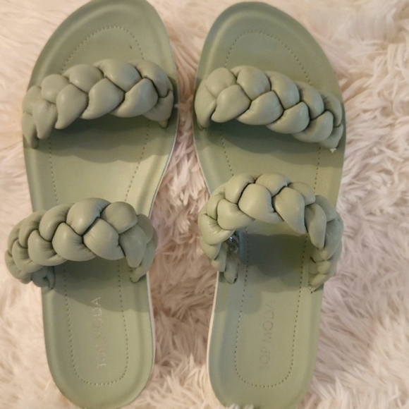 TOP MODA Mint  BRAIDED SLIDES NEW - Picture 2 of 11
